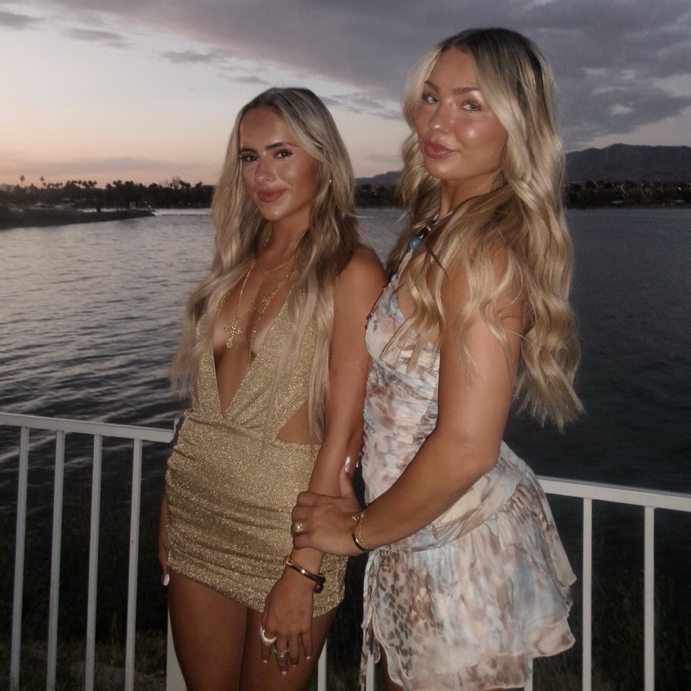Gold Plunge Neck Bodycon Dress for Night Out